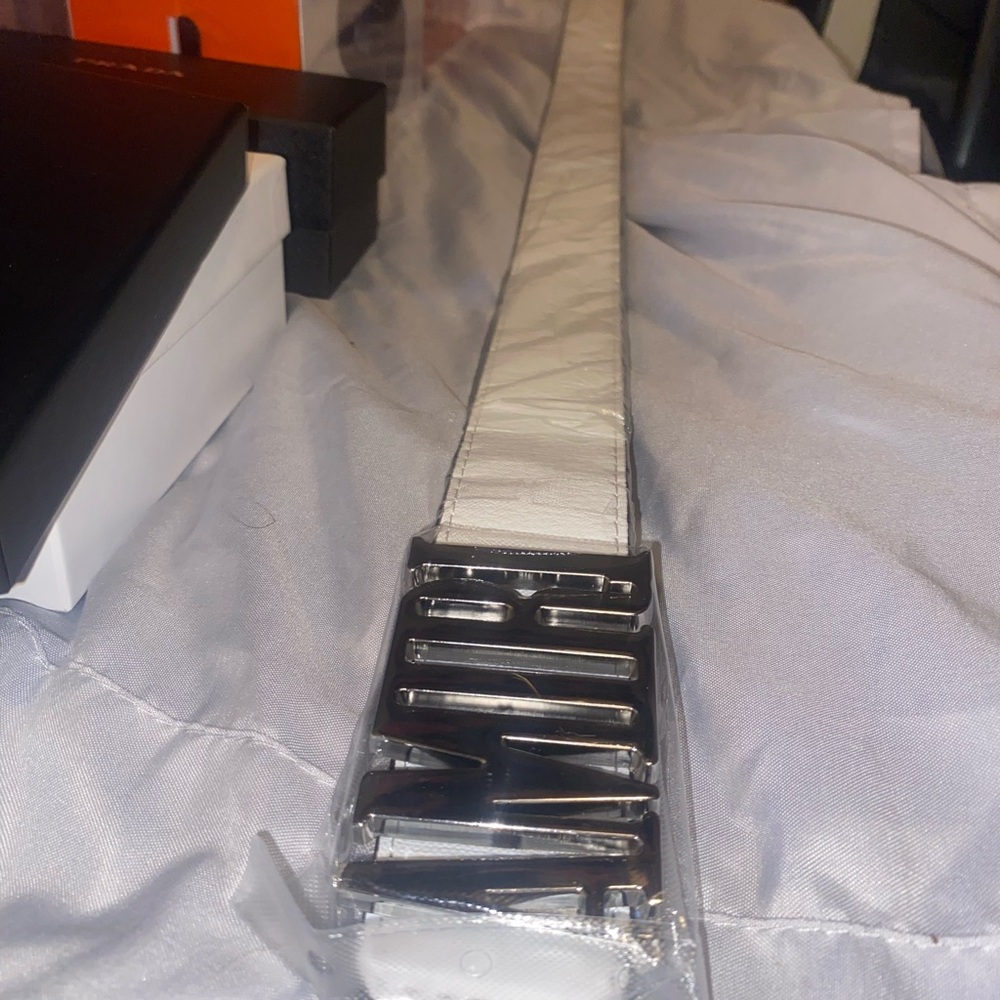 AMIRI White and Silver Men's Belt
